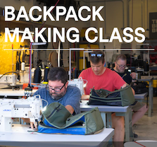 Backpack Making Class, May at CanvasWorker
