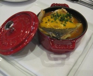 Chef Florent Marneau's Marseille bouillabaisse once at year at Marche Moderne South Coast Plaza, Costa Mesa, CA