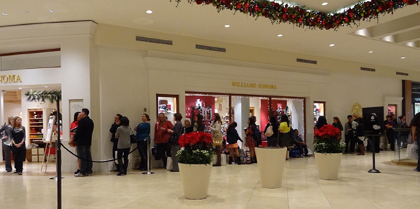 A Line Wraps Through South Coast Plaza