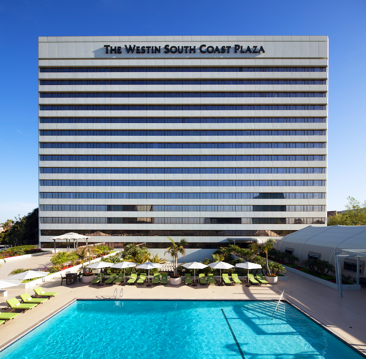 The Westin South Coast Plaza with pool in front.