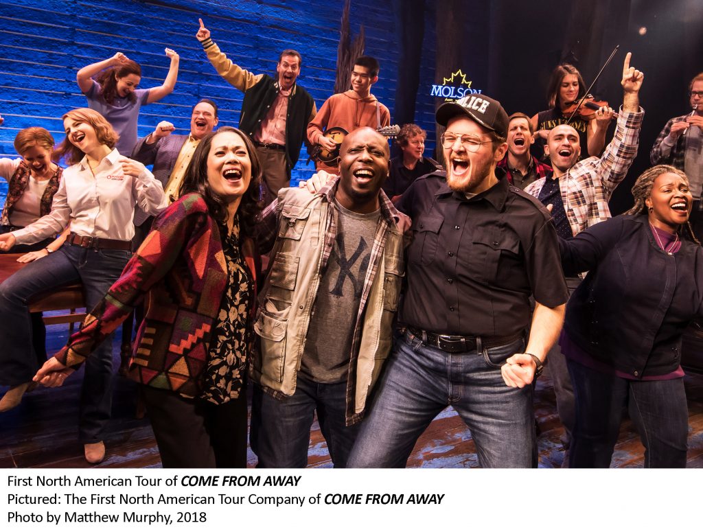 Group of singers from Come From Away - Segerstrom Center for the Arts