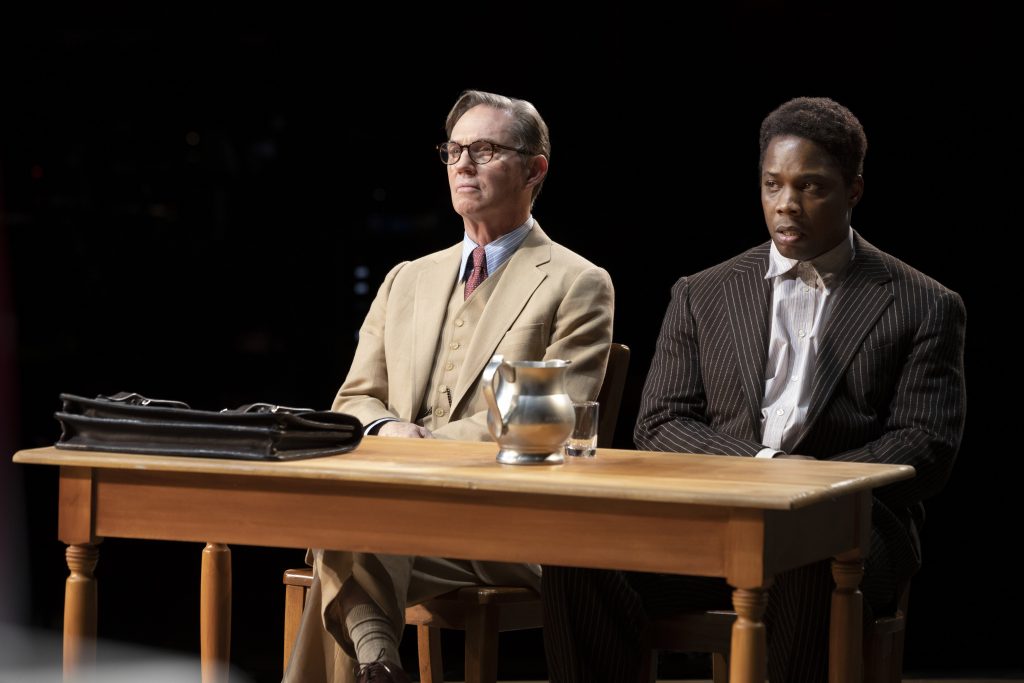 Segerstrom Center for the Arts - Richard Thomas (“Atticus Finch”) and Yaegel T. Welch (“Tom Robinson”). Photo by Julieta Cervantes