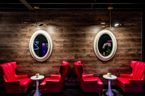 Seating of Strut Bar & Club in Costa Mesa, photo provided by Strut Bar & Club - LGBTQ+ feature