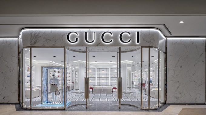 exterior shot of new gucci store