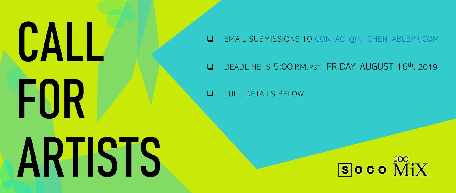 Call for Artists at SOCO + The OC Mix