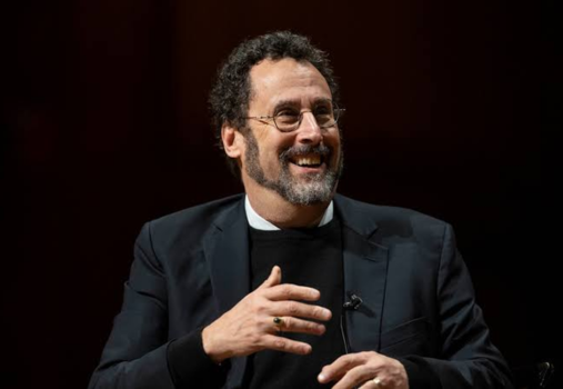 Tony Kushner with Frank Rich at Samueli Theater